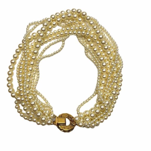 Carolee Torsade Multi-strand Pearl Necklace Diana style - Picture 4 of 8